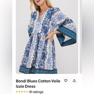 Tuckernuck Blue and White Dress. XS, Lined, CottonVoile